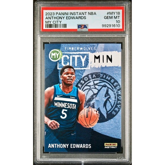 Anthony Edwards 2023 Panini MyCity NBA #MY-18 Basketball Card PSA 10 Gem Mint - Picture 1 of 2
